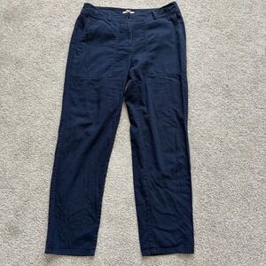 Eileen Fisher Chino Pants Womens 4 Navy Blue Nautical Patch Pocket Casual